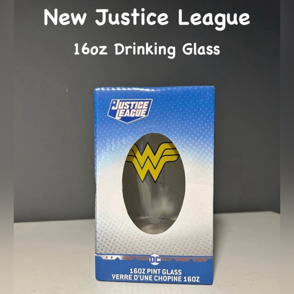 New Justice League 16oz Drinking Glass